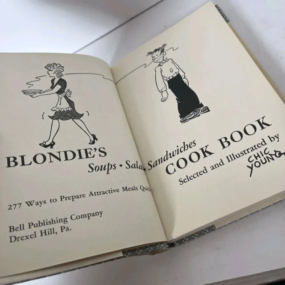 Vintage 1947 Blondie's Cook Book Chic Young Dagwood HC with Dust Jacket